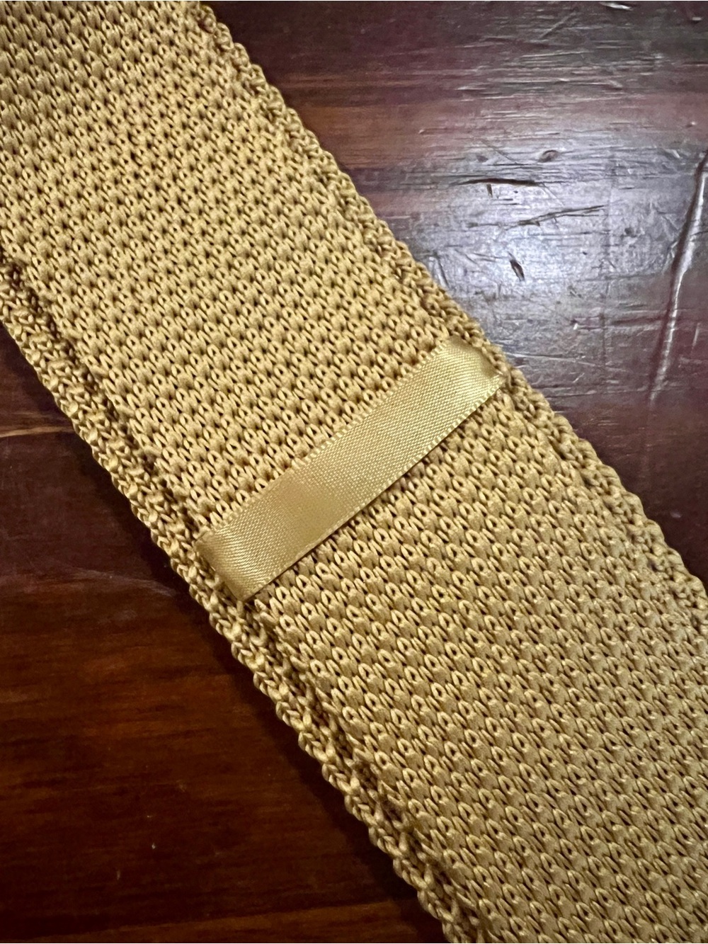 Retro Woven Knit Tie Vintage Gold - Picture 5 of 7